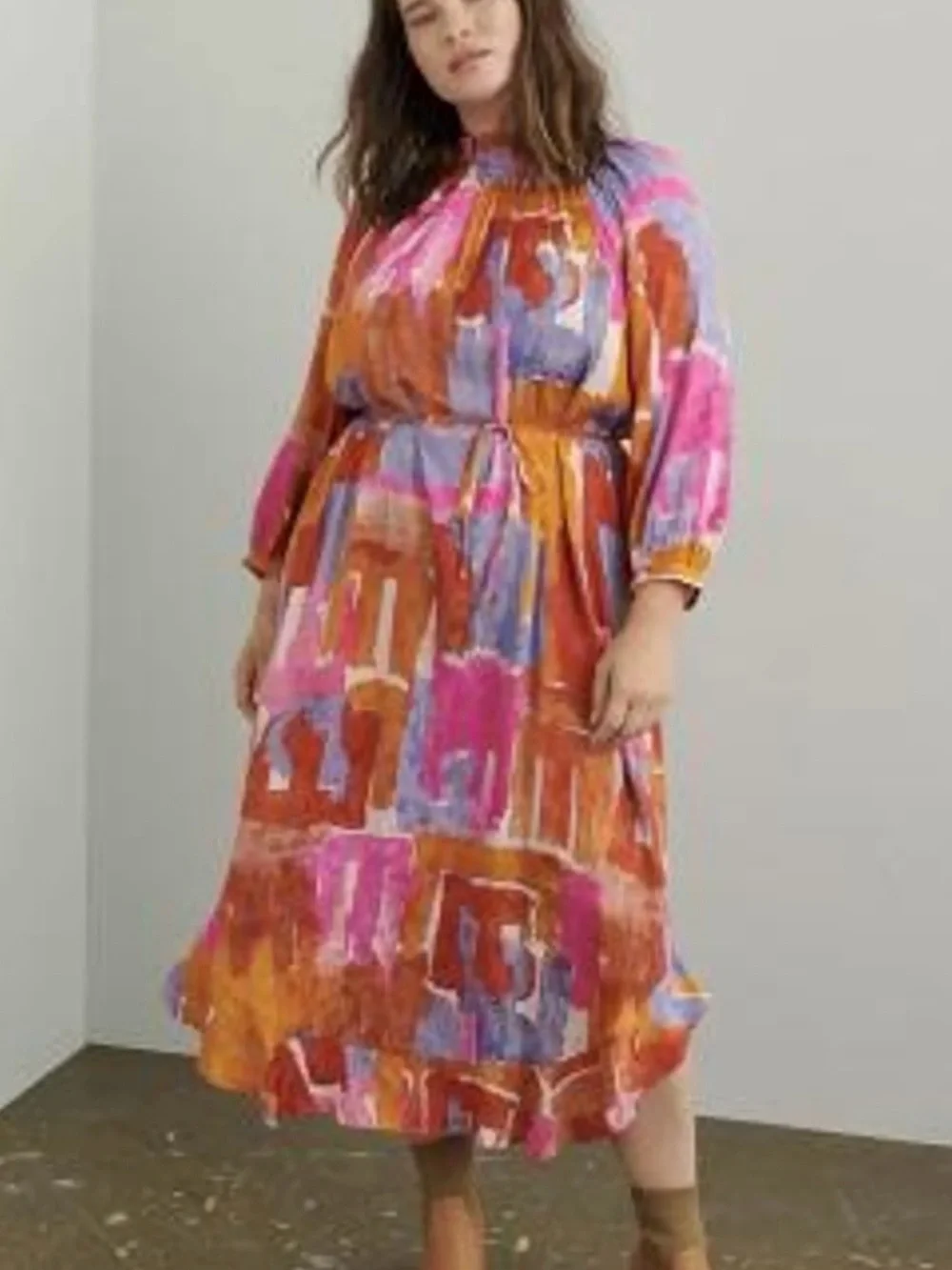 Anthropologie Maeve Jessamine Mock Neck Maxi Dress Size 1X Plus Size - Picture 2 of 6